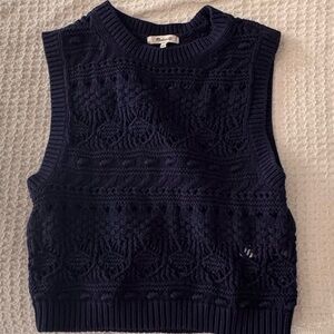 Madewell Open Stitch Sweater Vest in Navy